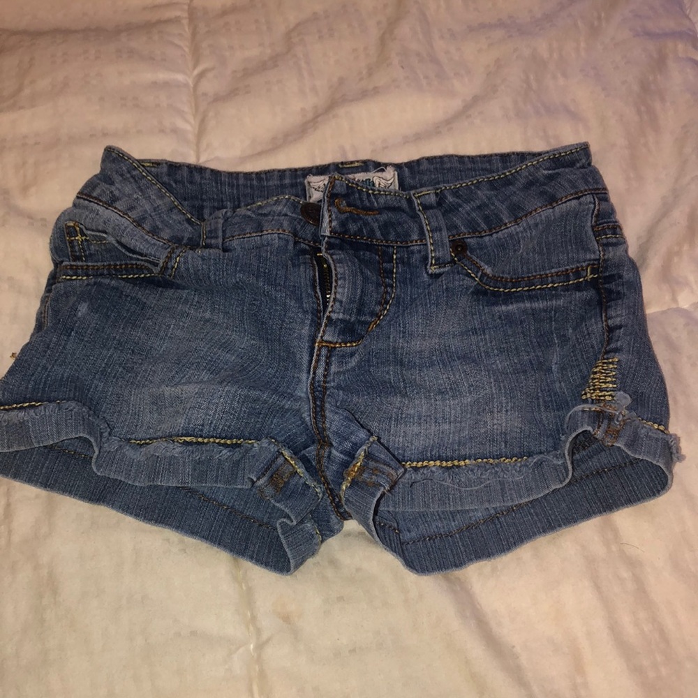 Light blue denim booth shorts